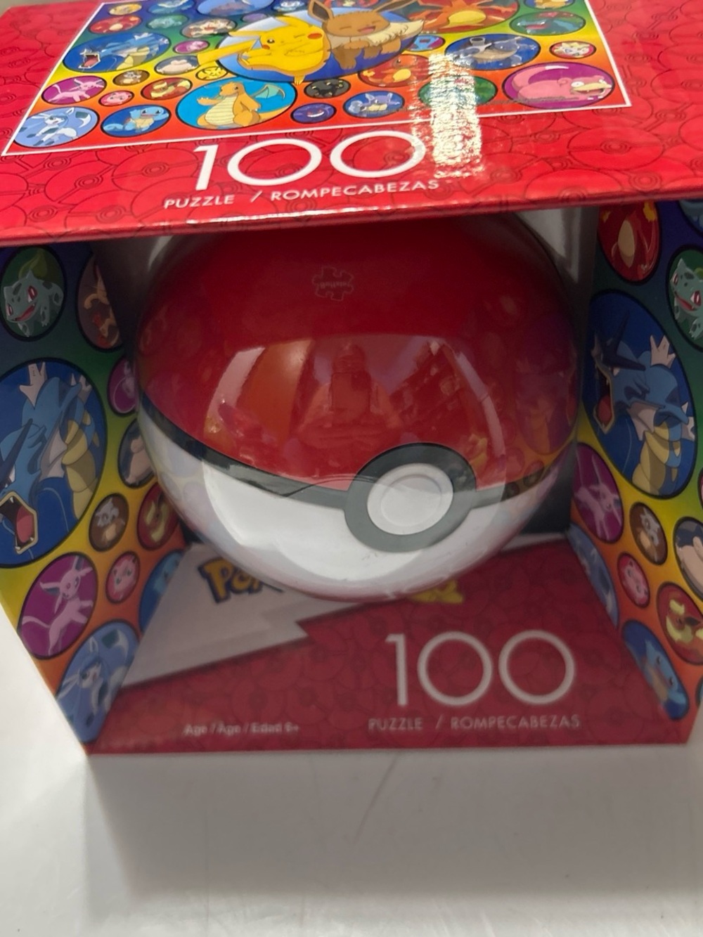 Pokemon Red and White Pokeball 100-Piece Puzzle